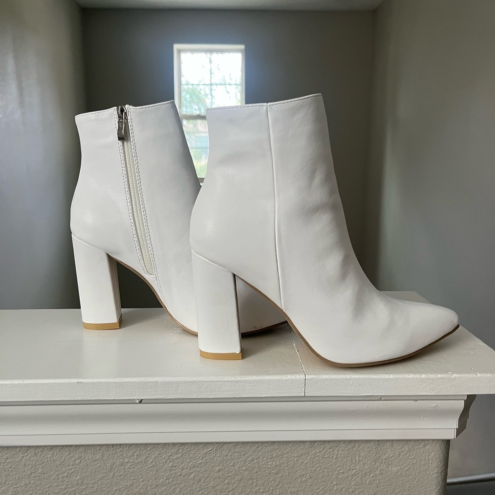 White ankle boots